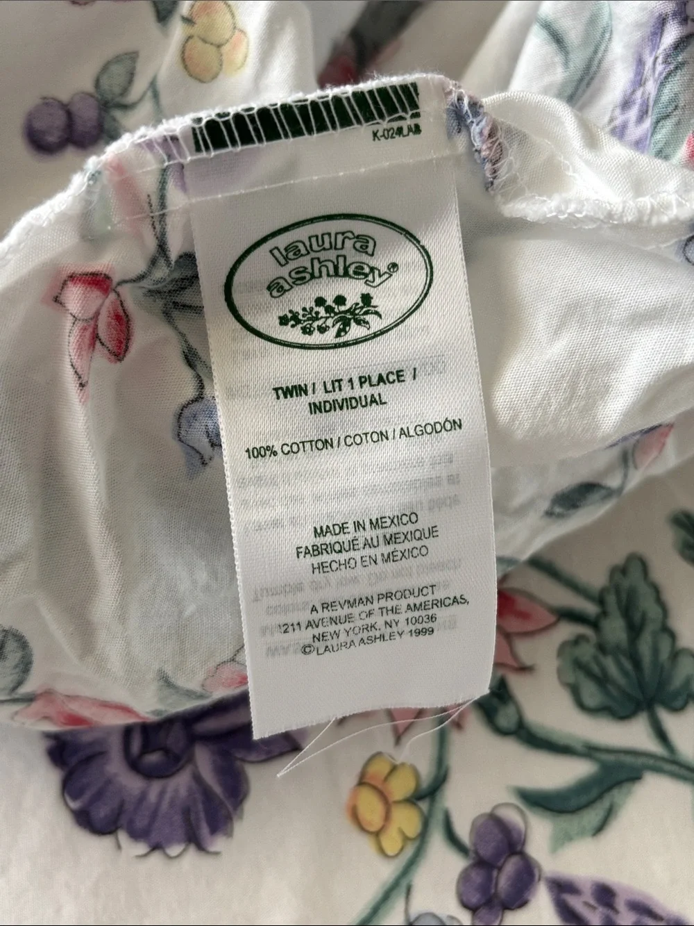 Vintage Laura Ashley Twin Fitted Bed Sheet Floral 80s 90s